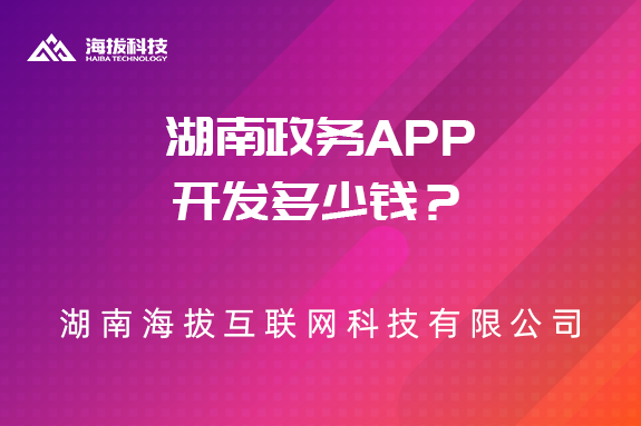 湖南政务APP开发多少钱？
